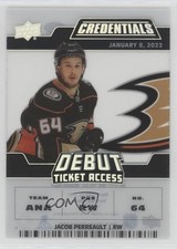 2022 Upper Deck Credentials Debut Ticket Access Acetate /249 Jacob Perreault b8c