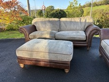 Alexander & James Leather Sofa Suite (2 Seater, 1 Seater And Pouffe Set)