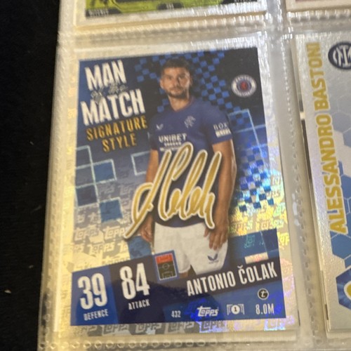 Topps UEFA Man of the Match Signature Style Antonio Čolak Rangers Card 432