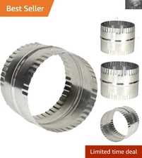 Fire Resistant 4” Duct Connector with Crimped Ends - Durable Aluminum Quality