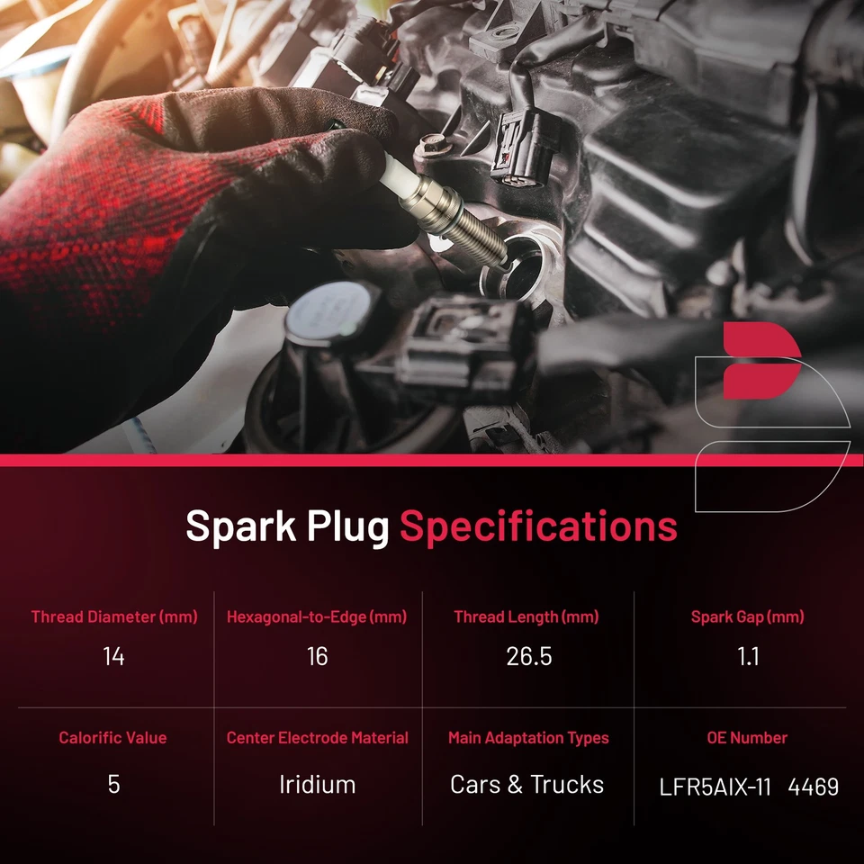 6 piezas bujías de cerámica de iridio para Nissan NV1500 2012-2019 4,0 L V6 LFR5AIX-11 Foto 4 de 4