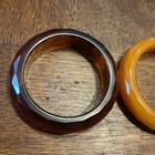 LOT OF 3 VINTAGE BAKELITE BANGELS THICK DIAMOND CUT VG — photo 7