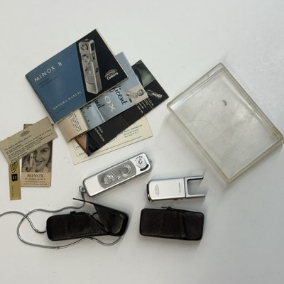 VTG MINOX B 8/11mm Subminiature Mini Spy Camera +Flash+Cases+Manuals NICE COND