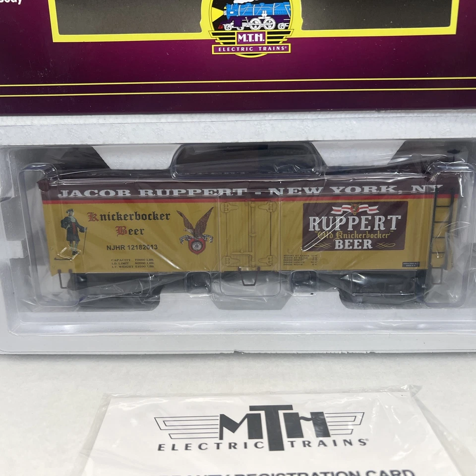 MTH Premier 20-94451 Knickerbocker 36’ Woodsided Beer Reefer O NEW NJHR Club Car - Image 3 of 4