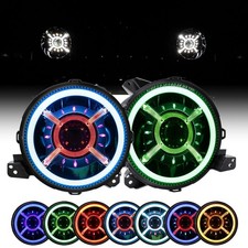 9" INCH LED RGB HEADLIGHTS DRL COMBO FOR JEEP WRANGLER JL GLADIATOR 2018-2025