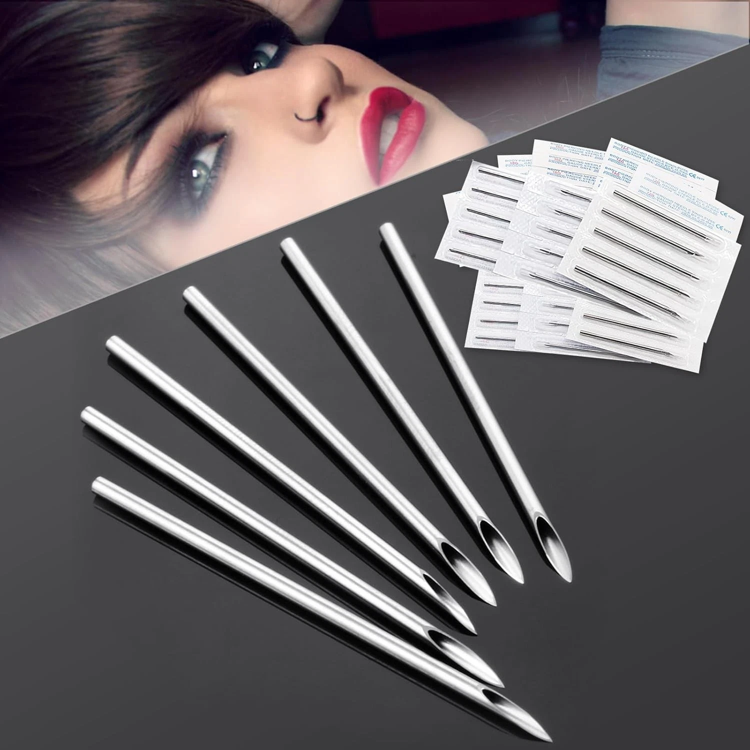 100pcs Professional Piercing Needles 12G 14G 16G 18G 20G Mixed Hollow - product detail image 5