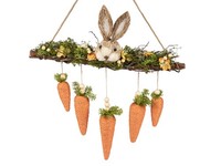 Formano HäNger Hase Auf Ast 50 Cm Natur Orange Braun GrüN MöHren Ostern Deko