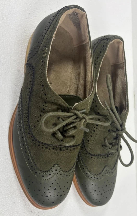 Zapatos de mujer buscados con cordones Oxford talla 8,5 zapatos verde jade talla 8 Foto 2 de 4