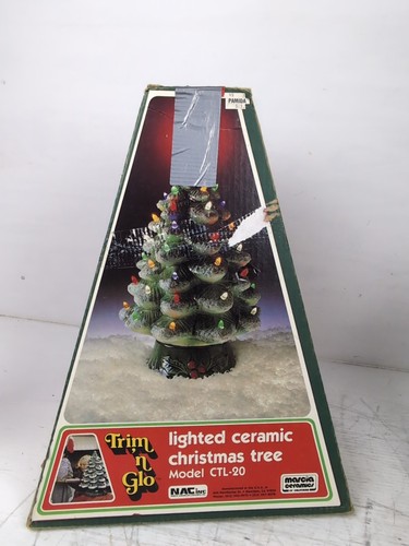 Vintage Trim 'n Glo 20" Lighted Ceramic Christmas Tree CLT-20 - Original Box - Picture 8 of 9