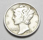 1942-P MERCURY DIME,BETTER GRADE,VISABLE BANDS,NICE COIN!!!!(A3)