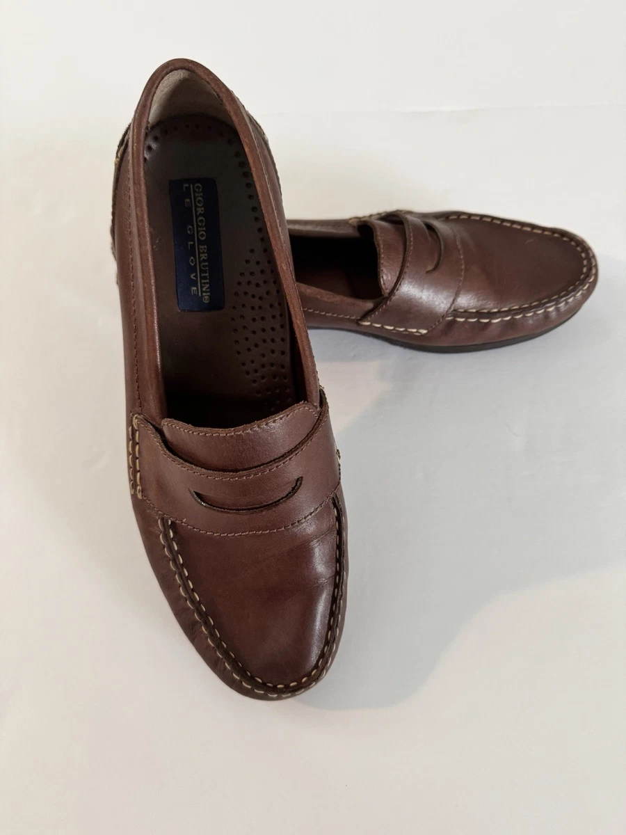 Giorgio Brutini Men\'s Le Glove Brown Leather Moc Toe Dress Loafer Shoes Sz 7.5 D Giorgio brutini le glove - Gem main image 3