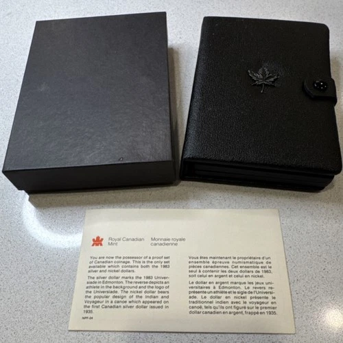 Royal Canadian Mint 1983 Proof Set Silver Nickel Bronze Dollar Coins