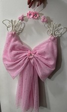 Fiocco nascita Siamo Diventati Nonni personalizzato Ricamato tulle Rosa Azzurro