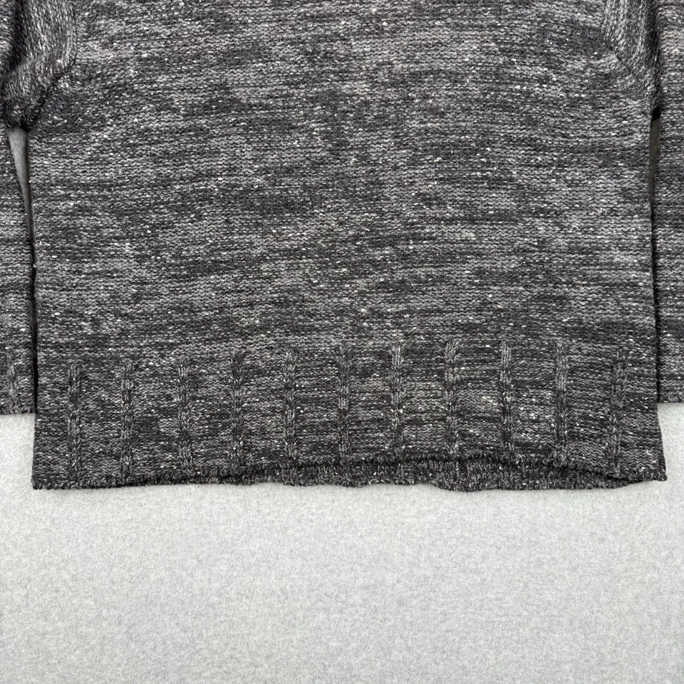 Винтажный J Crew свитер мужской XL серый коренастый трикотажа 100% шерсти Crewneck пуловер - Изображение 3 из 4