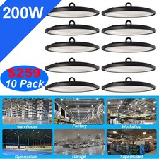 10Pack 200W UFO Led High Bay Light Warehouse Industrial Commercial Shop Light