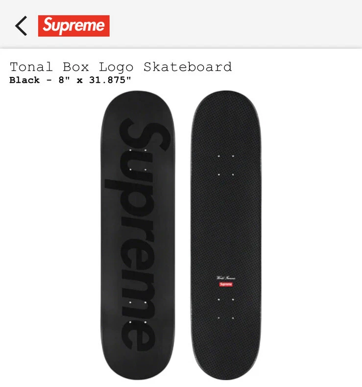 Supreme Black Tonal Box Logo Skateboard SS23 Deck Ready To Ship