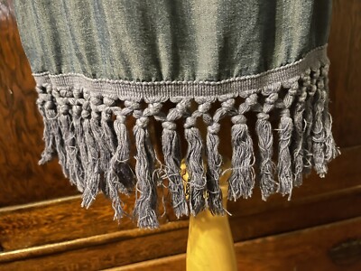 Women's Beige By eci Denim Embroidered Fringe Dress M | eBay
