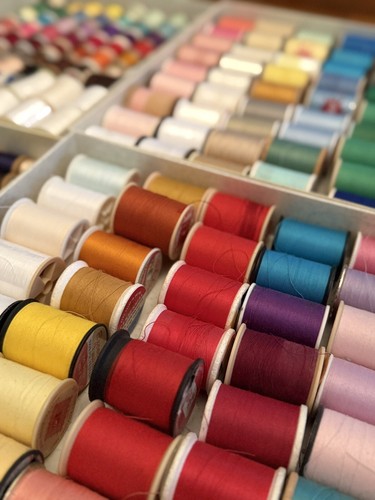Vintage Lot Of 150+ Spools Of Thread, Assorted Sizes, Colors, & Brands.