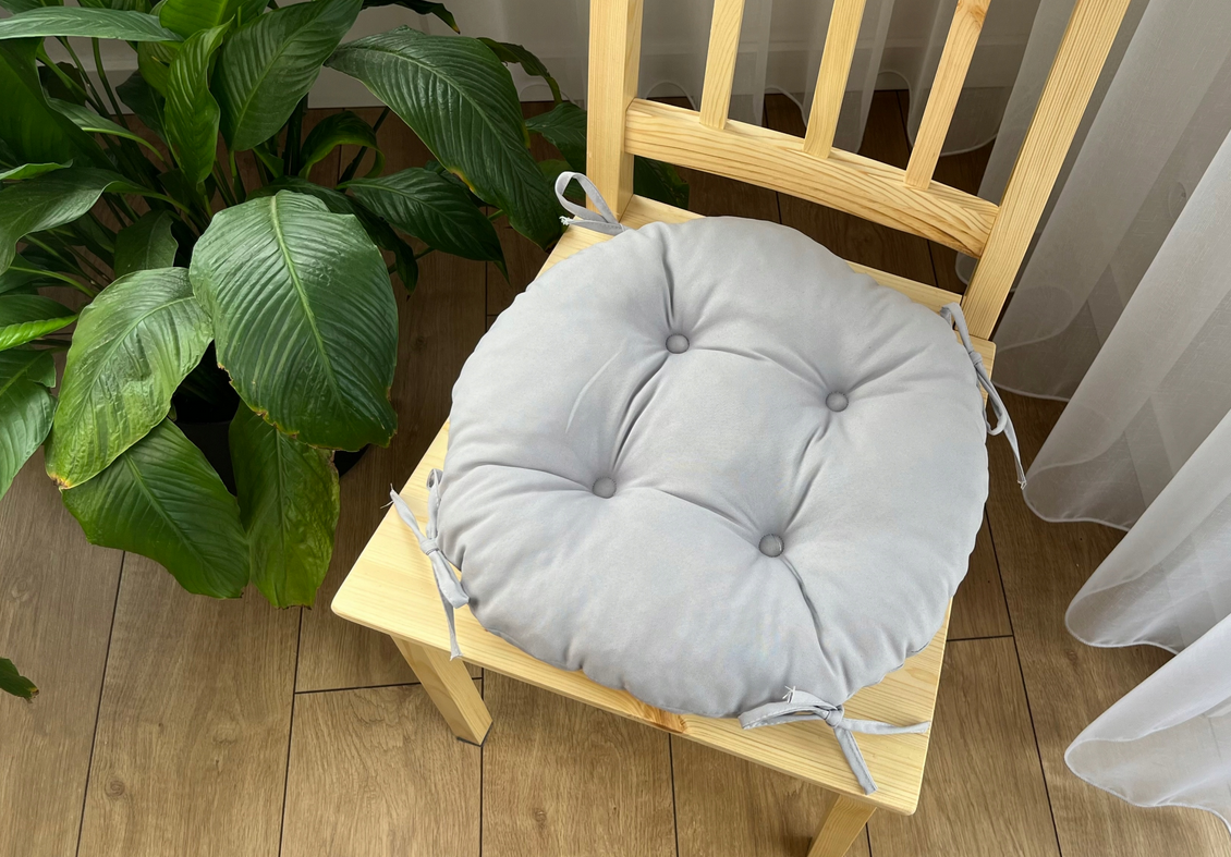 Cuscino Rotondo Per Sedia - Rivestimento Lino Con Fodera Lavabile | Cuscino Antiscivolo Per Interni/Esterni - Foto 12