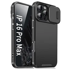 Rugged Case For iPhone 16e 17 Pro Max 15  14 Slide Camera Cover+Screen Protector