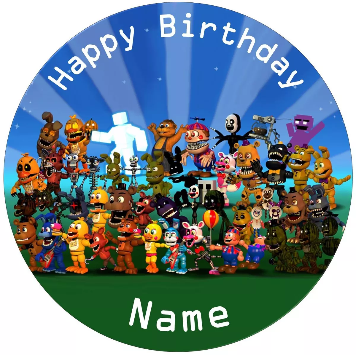 FNAF Five Nights at Freddys Personalised Edible Cake Topper Decor Icing or  Wafer