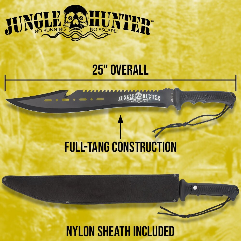 Black Legion Jungle Hunter Machete | Nylon Sheath and Lanyard Cord