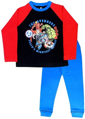 Jungen Marvel Avengers Schlafanzug Earth's Mightiest Heroes Alter 4-10 Jahre