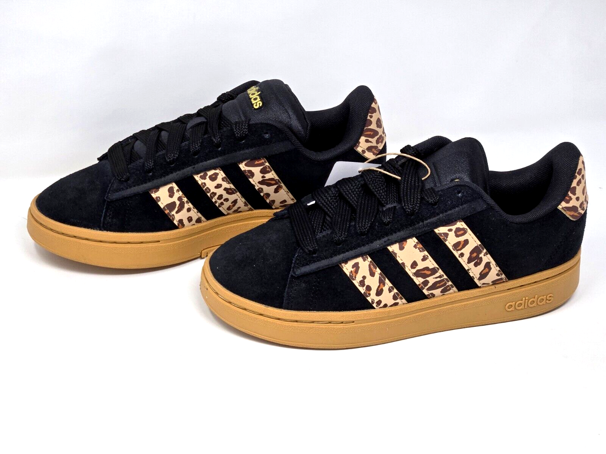 Adidas Grand Court Alpha 00s Black Brown Leopard Shoes Women's