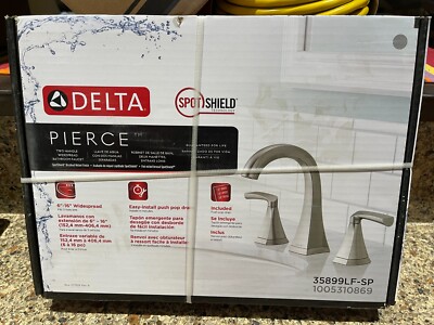 NEW!! Delta Pierce Two Handle Bathroom Faucet in Brushed Nickel 35899LF-SP