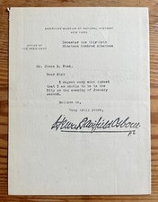 HENRY FAIRFIELD OSBORN Typed Letter Signed – described and named T. rex.