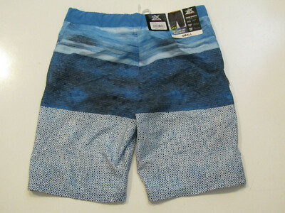 BLACK LABEL by Zeroxposur Mens Swim Trunks Blue Atomic Stretch