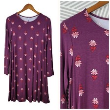 Old Navy Shirt Dress size Medium Stretch party floral Casual Comfort Purple Pink
