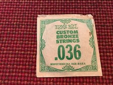 Vintage ERNIE BALL .036" Acoustic Custom Bronze Guitar String USA MADE! WOW!!