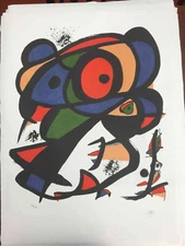 Joan Miro Lithograph off set cm 56x76 signature on plate certificate