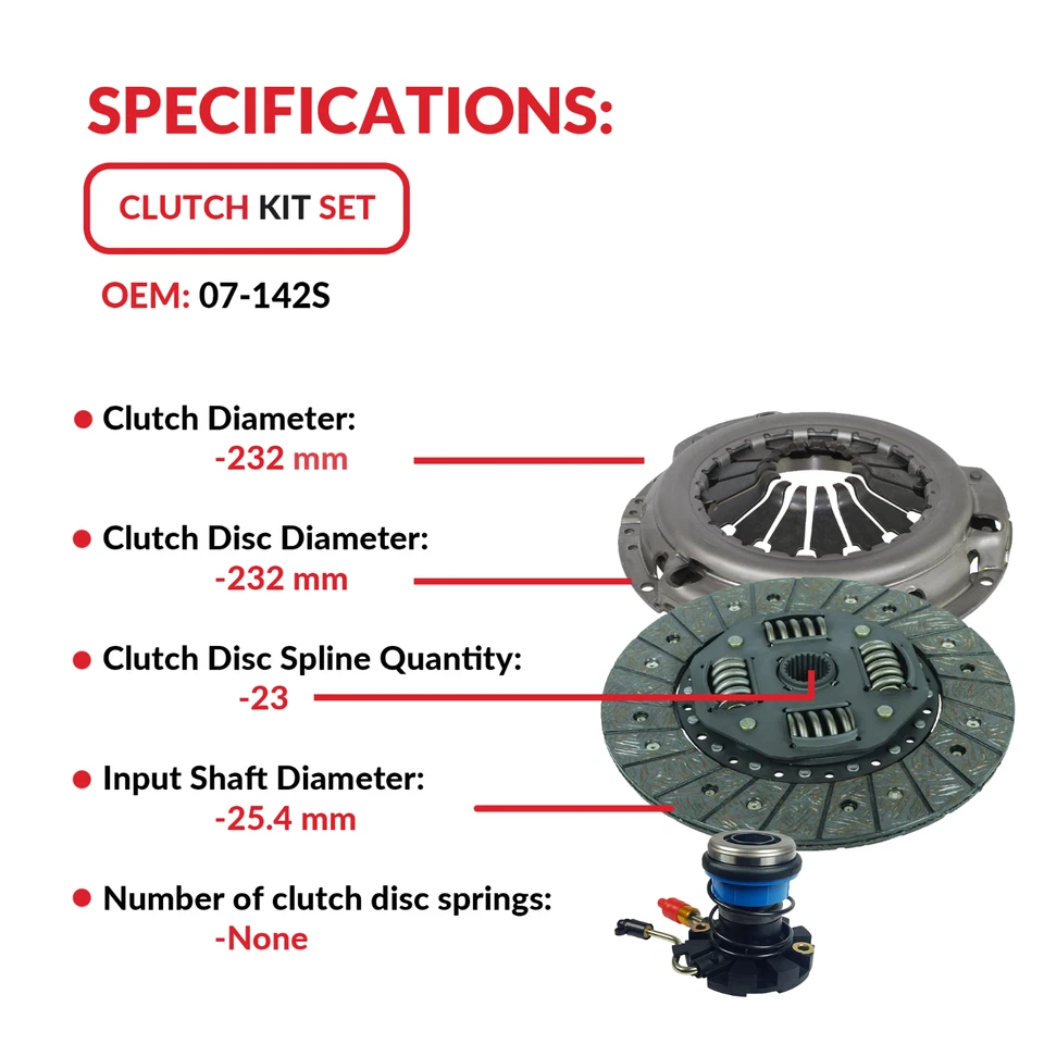 Embrague embrague y esclavo para camioneta Mazda Ford Ranger XL 95-11 2,3 L 2,5 L 3,0 L Foto 4 de 4