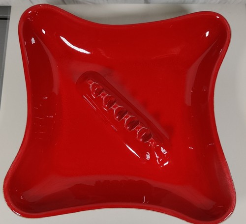 MCM 1950's Ashtray Dark Red Ceramic 7001 / USA Berkley Pottery (Groovy) 8.5" - Picture 4 of 5