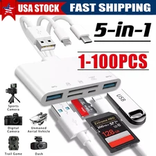 5 in 1 Memory Card Reader USB 3.0 OTG Adapter SD Card Reader For iPhone/iPad LOT