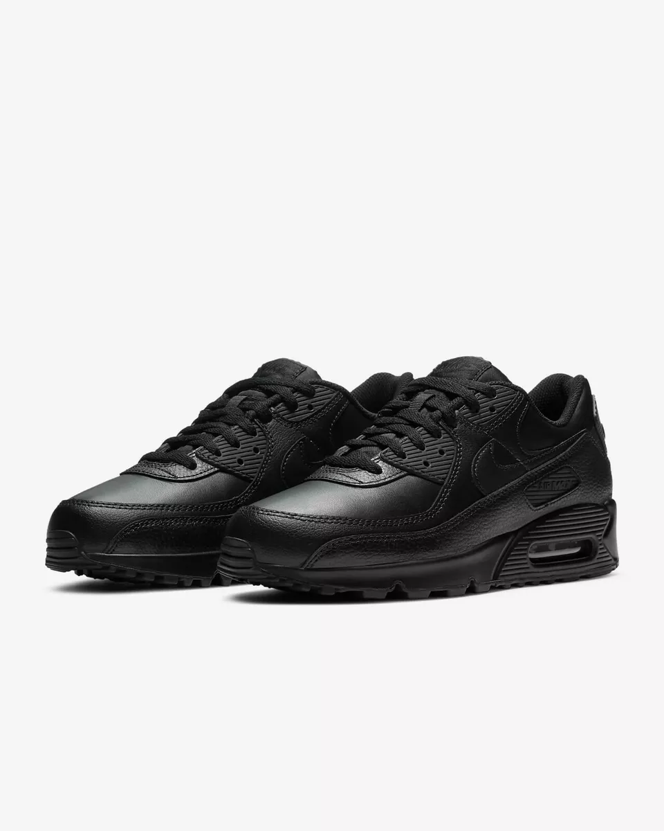 NIKE AIR MAX 90 LEATHER TRIPLE BLACK MEN S SIZE 14 NEW With BOX
