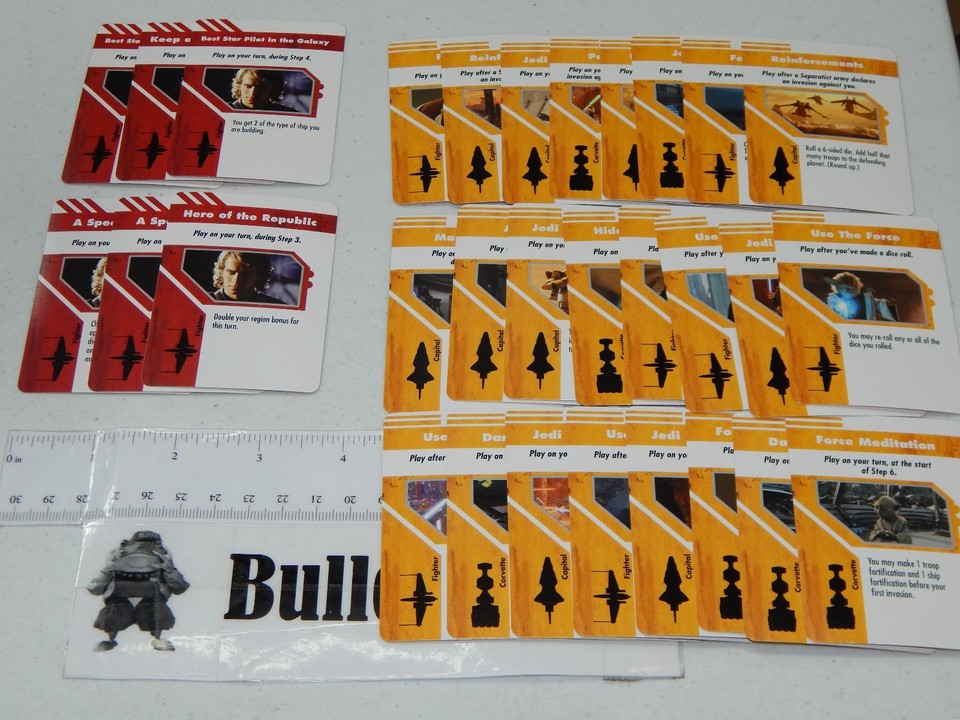 2005 Star Wars Risk Clone Wars Board Game All 30 Republic Faction Cards ...