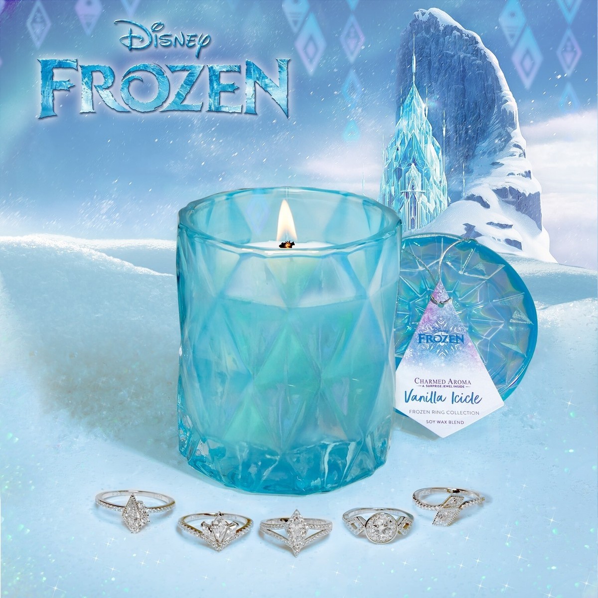 Charmed Aroma Disney Frozen Vanilla Icicle Candle 925 Sterling Silver Ring Sz 8