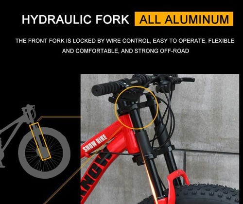 26" x 4.0 Fat Tire Bicycle Beach Mountain Bike Full Suspension 21 Speed - Picture 4 of 25