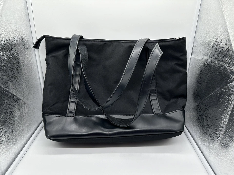 KROSER Laptop Tote Bag-Black-Teal Lining - Image 4 of 4