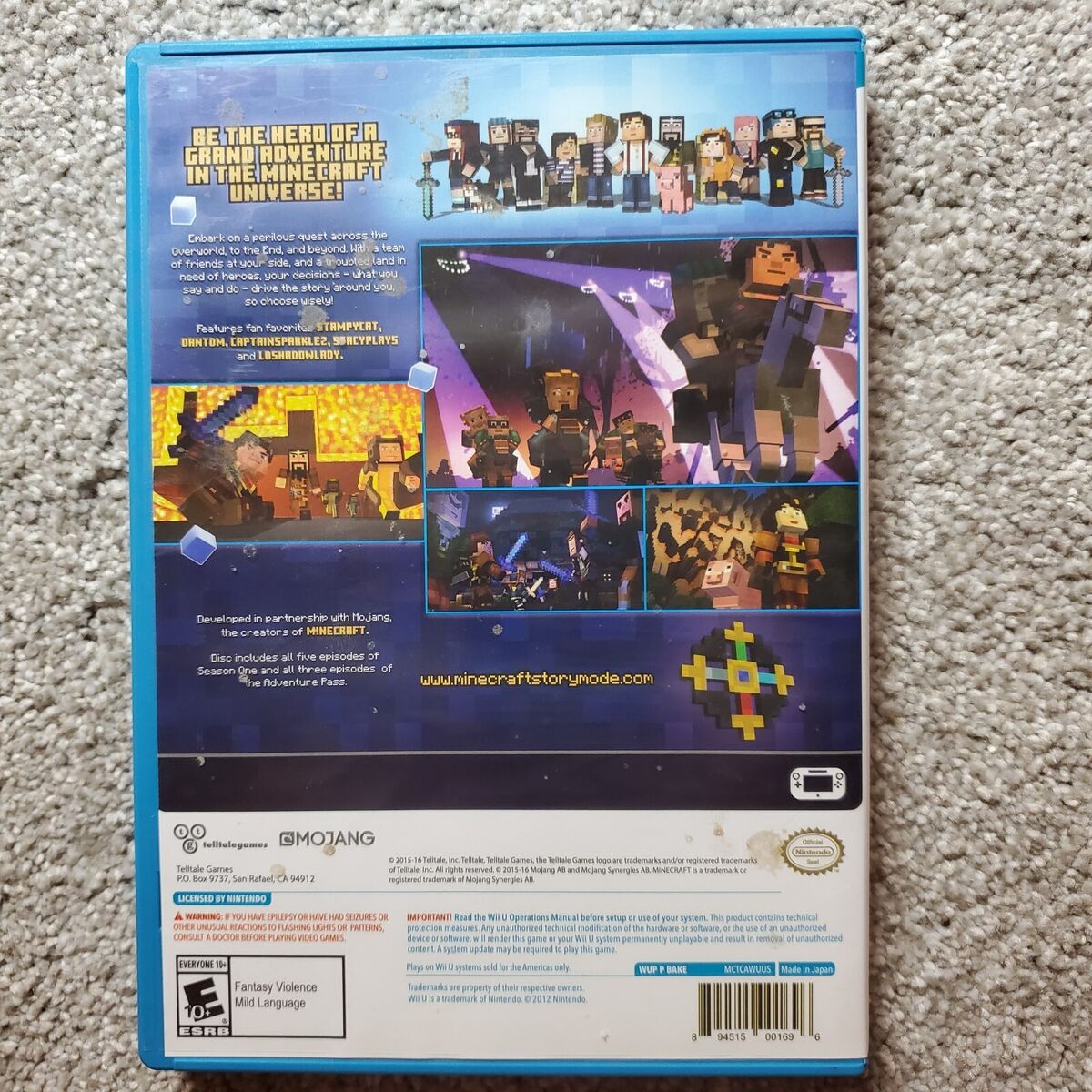 Minecraft: Story Mode The Complete Adventure - Nintendo Wii U, Nintendo  Wii U