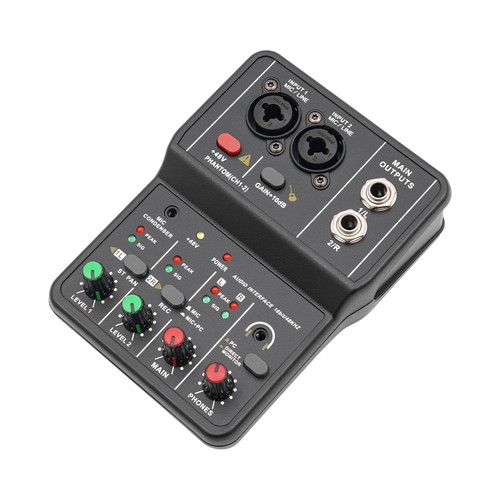 4/2 Channel Mini Audio Mixer Bluetooth USB DJ Console + Sound Card Studio Mixer - Picture 10 of 15