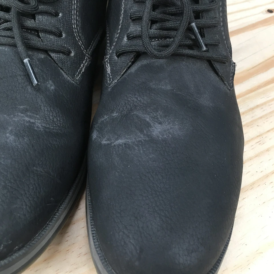 Aldo Shoes Mens 7.5 Gladosen Oxford Low Top Lace Up Sneakers Black Faux Leather - Image 3 of 4