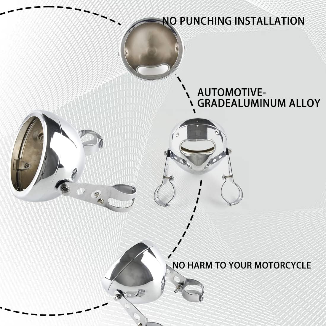 AHM様 5.75 Inch Headlight Bucket Universal 5.75 Inch Motorcycle