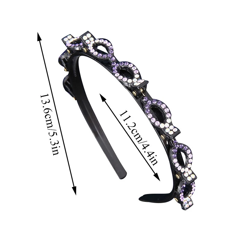 Aros pinzas para el cabello trenzadas de diamantes de imitación perla perla de doble capa para mujeres Foto 2 de 4