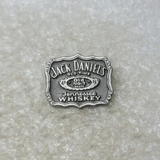Jack Daniels Old NO.7 Whiskey Hat Vest Pin Made in USA Pewter Toned Lift Back