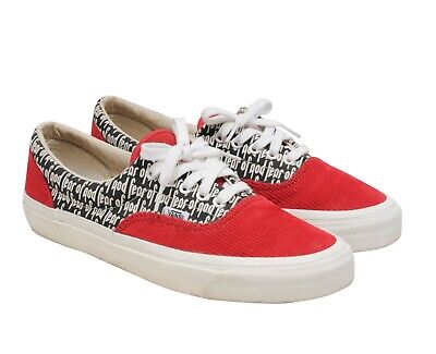 Vans Fear Of God Men Era 95 DX Logo Sneakers 10 43 Red White Vans Fear Of God Men Era 95 DX Logo Sneakers 10 43 Red White