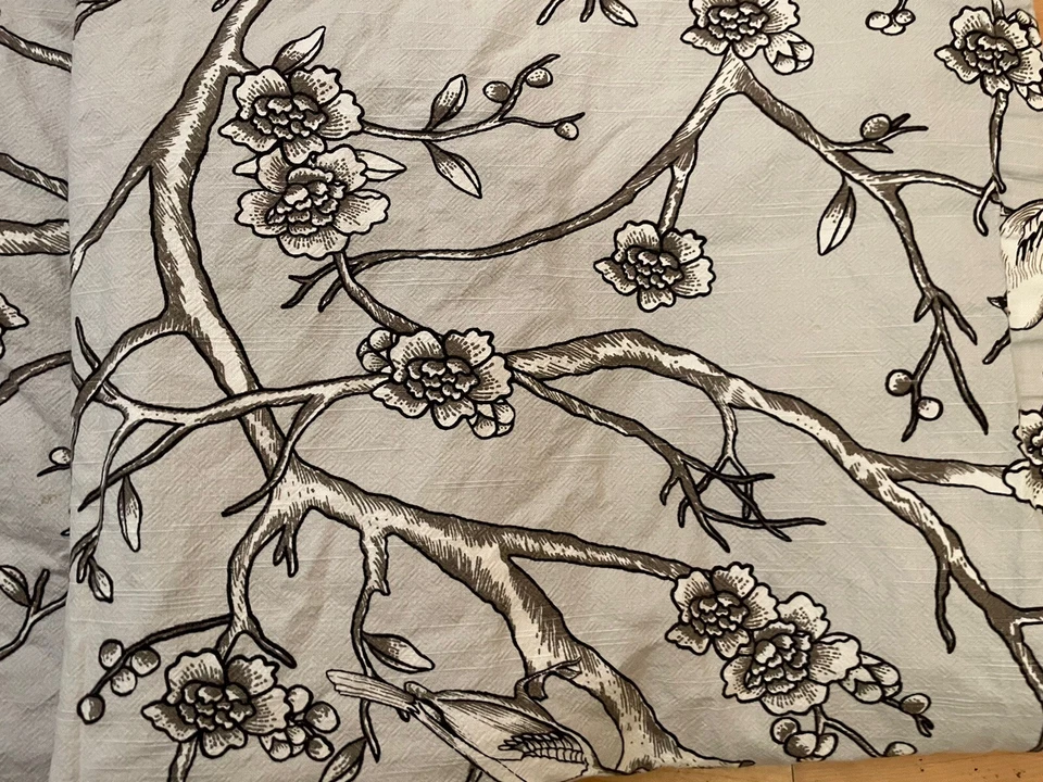 "Robert Allen 2 Paneles Cortinas En Paloma Flor Gris Blanco 48x86"" Forrado" Foto 2 de 2